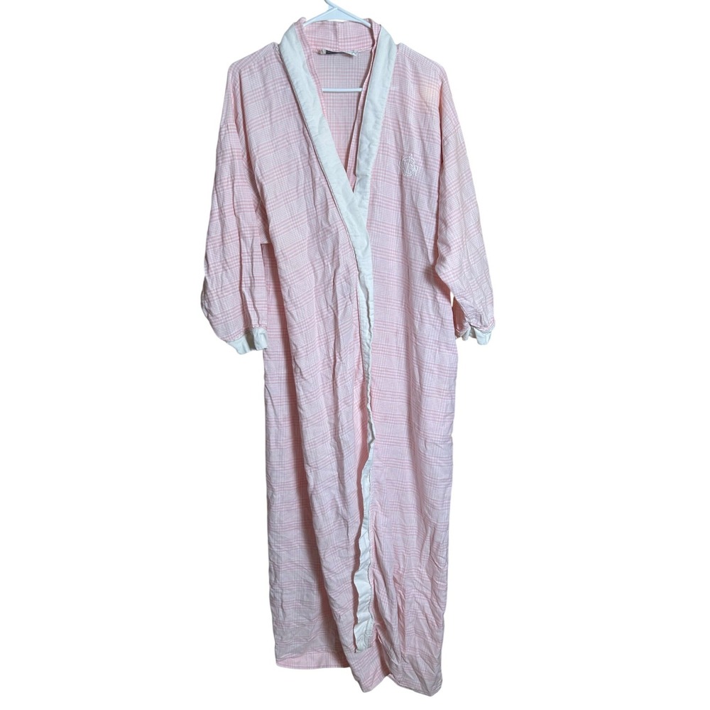 Vintage Christian Dior Pink Gingham Robe Coquette Pastel Chic Luxury *READ